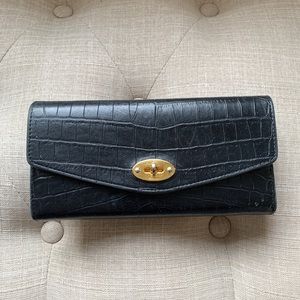 Mulberry black croc effect wallet